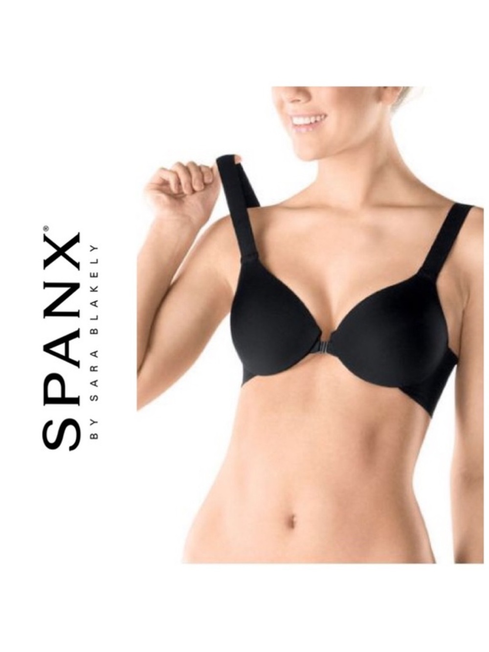 Spanx Front-Close Brallelujah Smooth Black T-Shirt Bra Size 32B